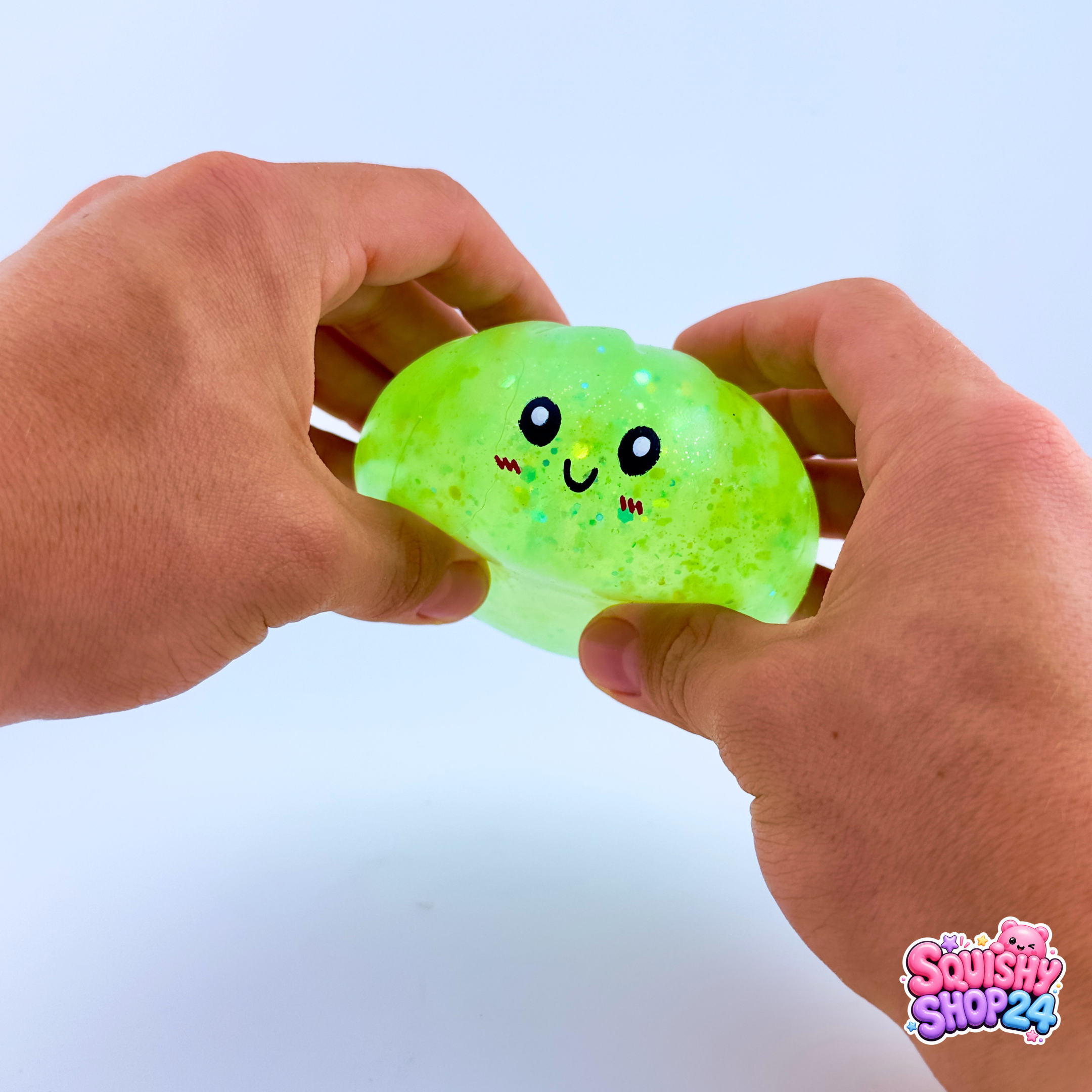 Glow in the Dark - Glitzende Dumpling Squishy 8.5cm