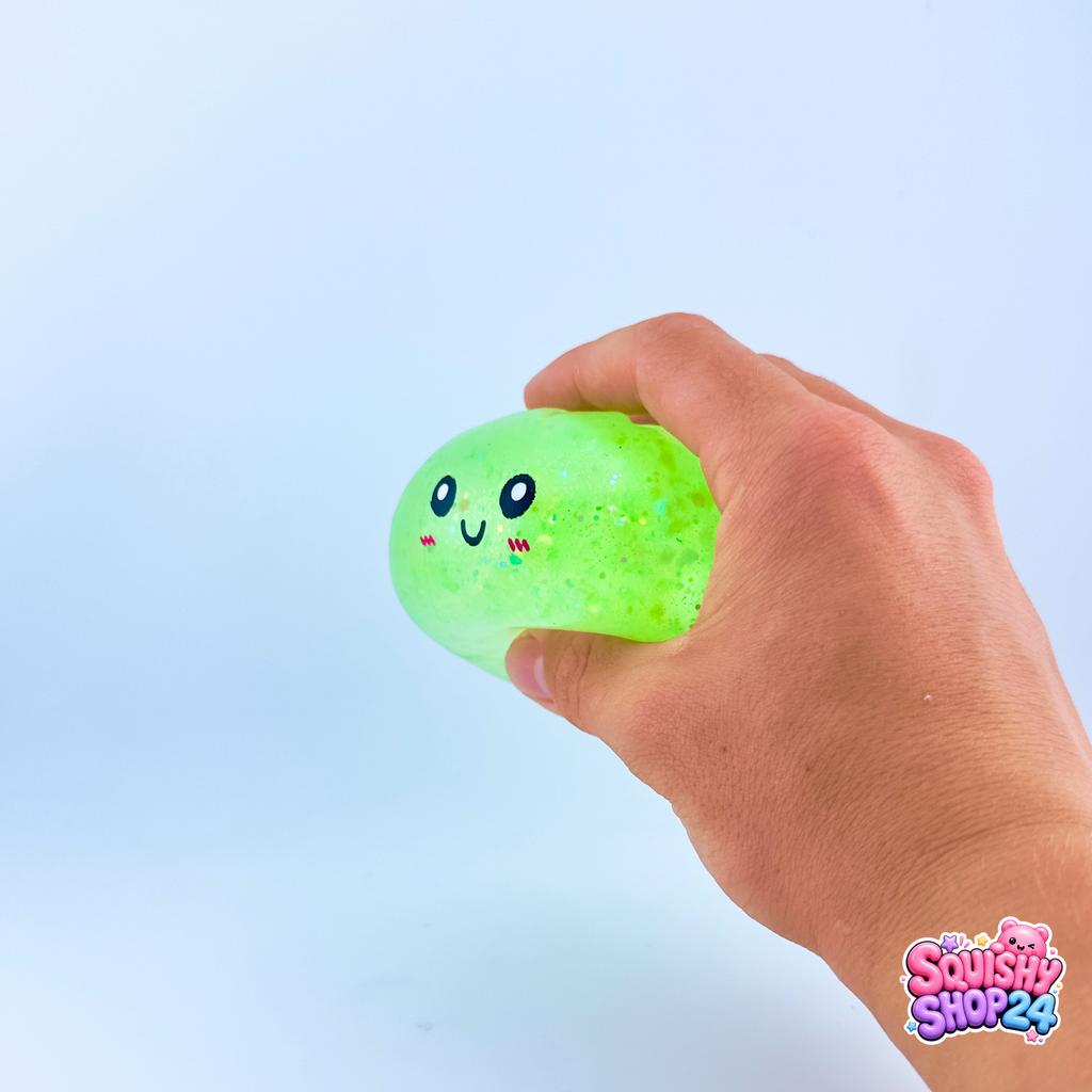 Glow in the Dark - Glitzende Dumpling Squishy 8.5cm