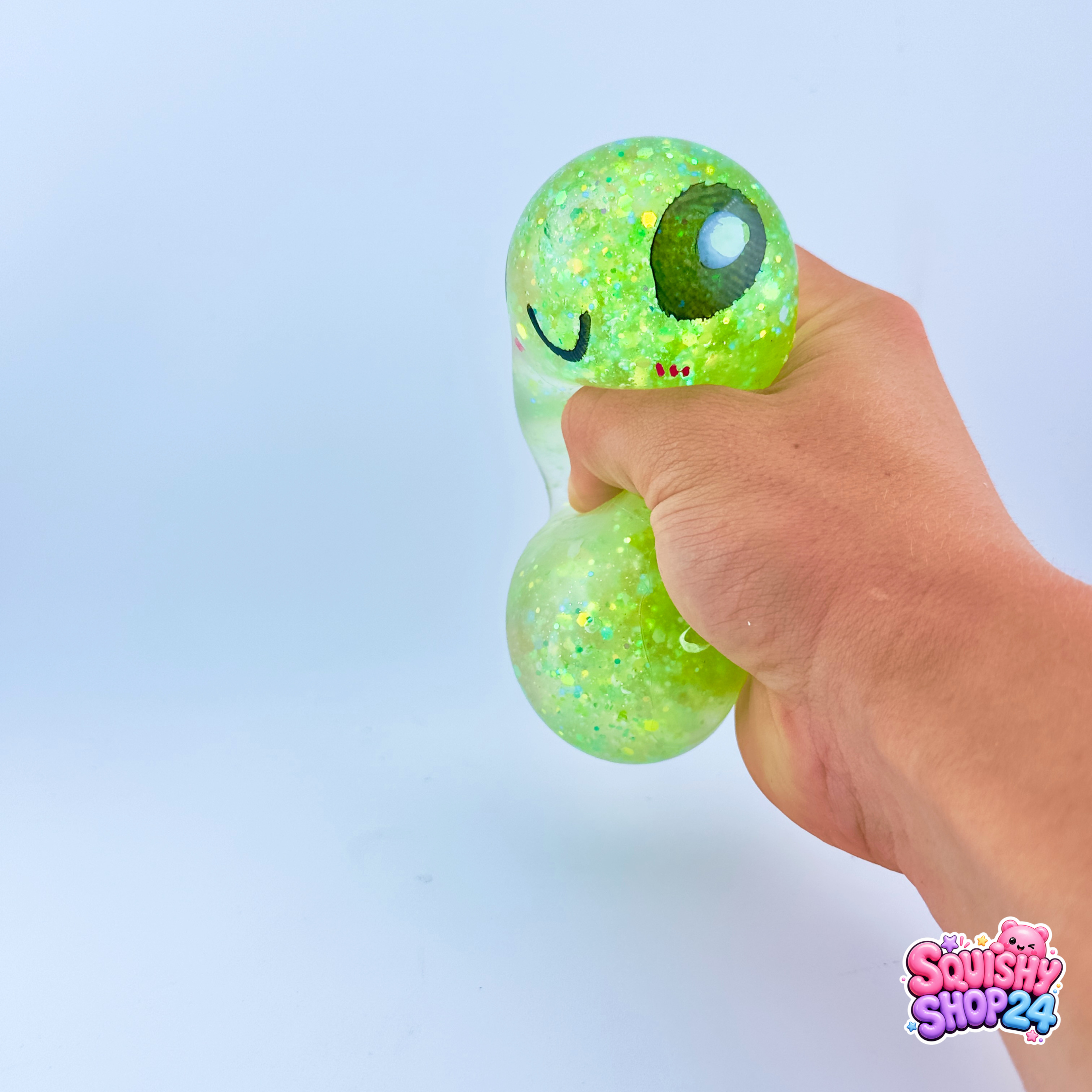 Glow in the Dark - Glitzende Dumpling Squishy 8.5cm