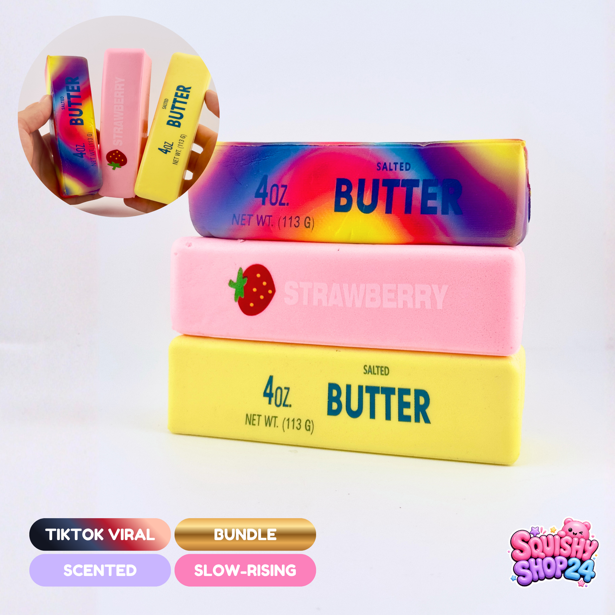 Butter Squishy Bundle (3x Virale Butter Squishies)