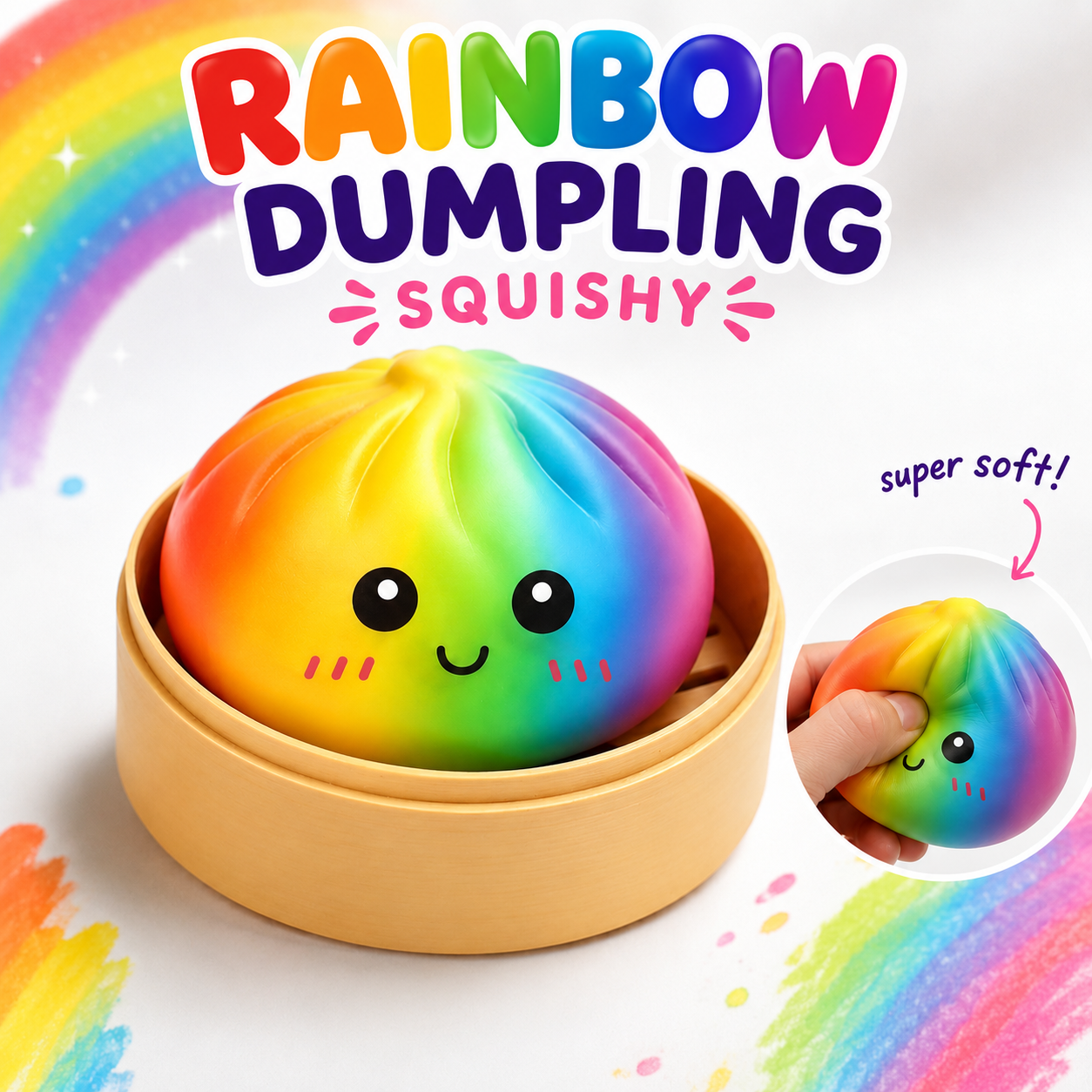 Rainbow Dumpling Squishy 8.5cm