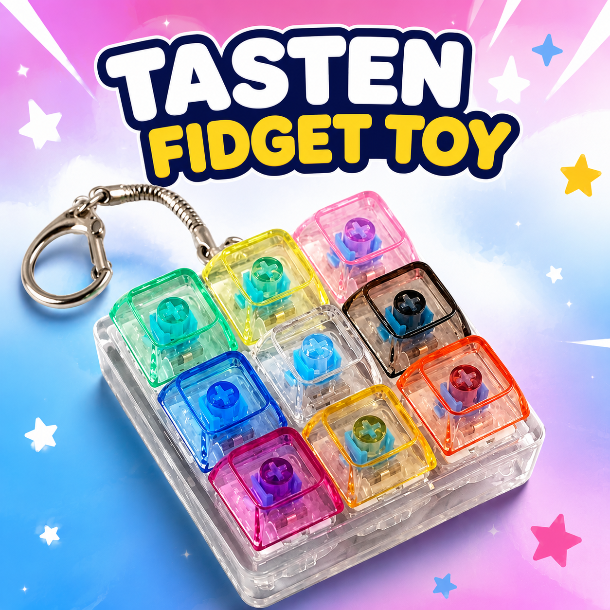 Tasten Fidget Toy mit LED (9er)